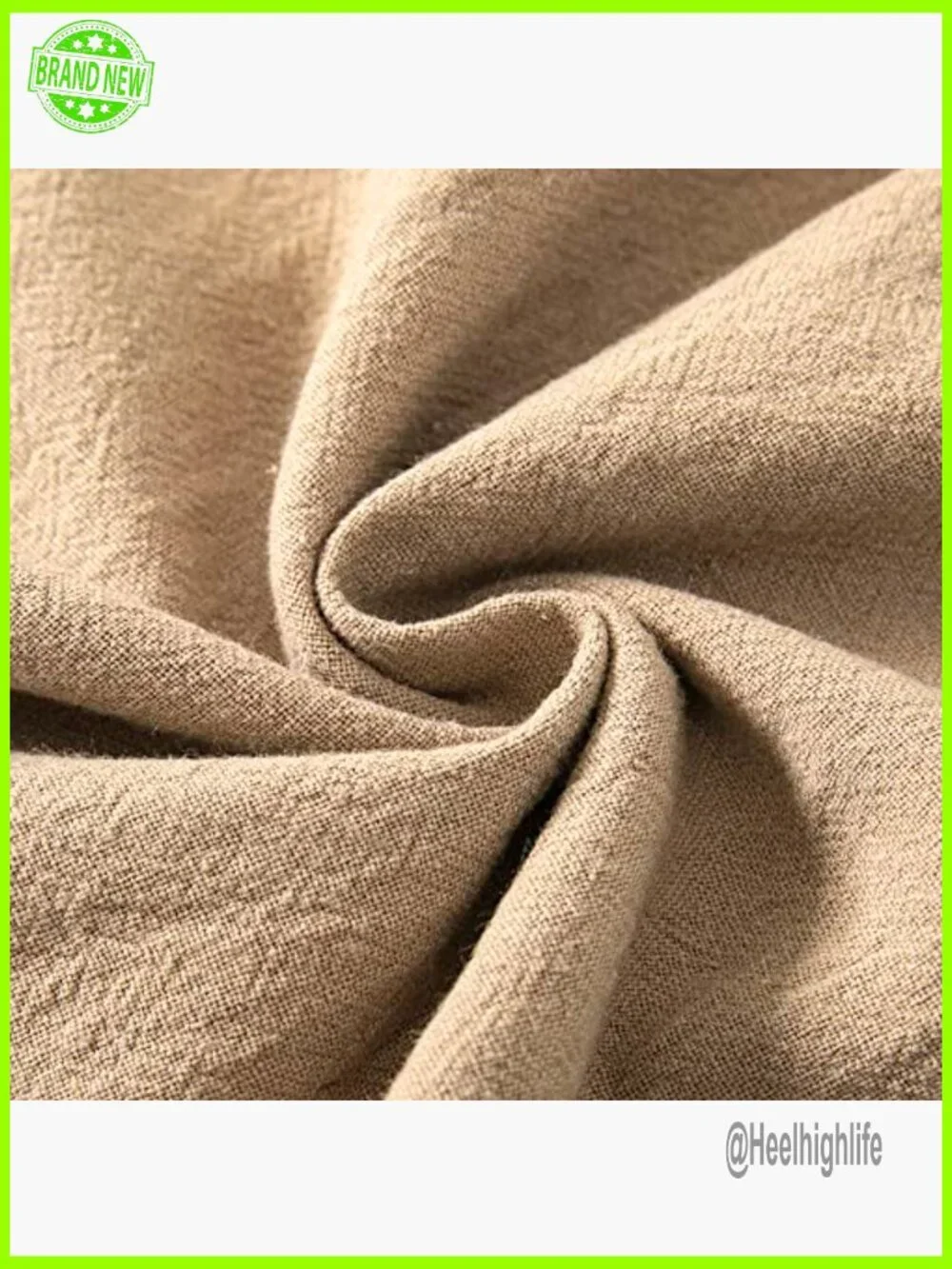 High Waisted Cotton Linen Palazzo Pants Wide Leg Lounge Trousers with Pockets - Picture 6 of 7